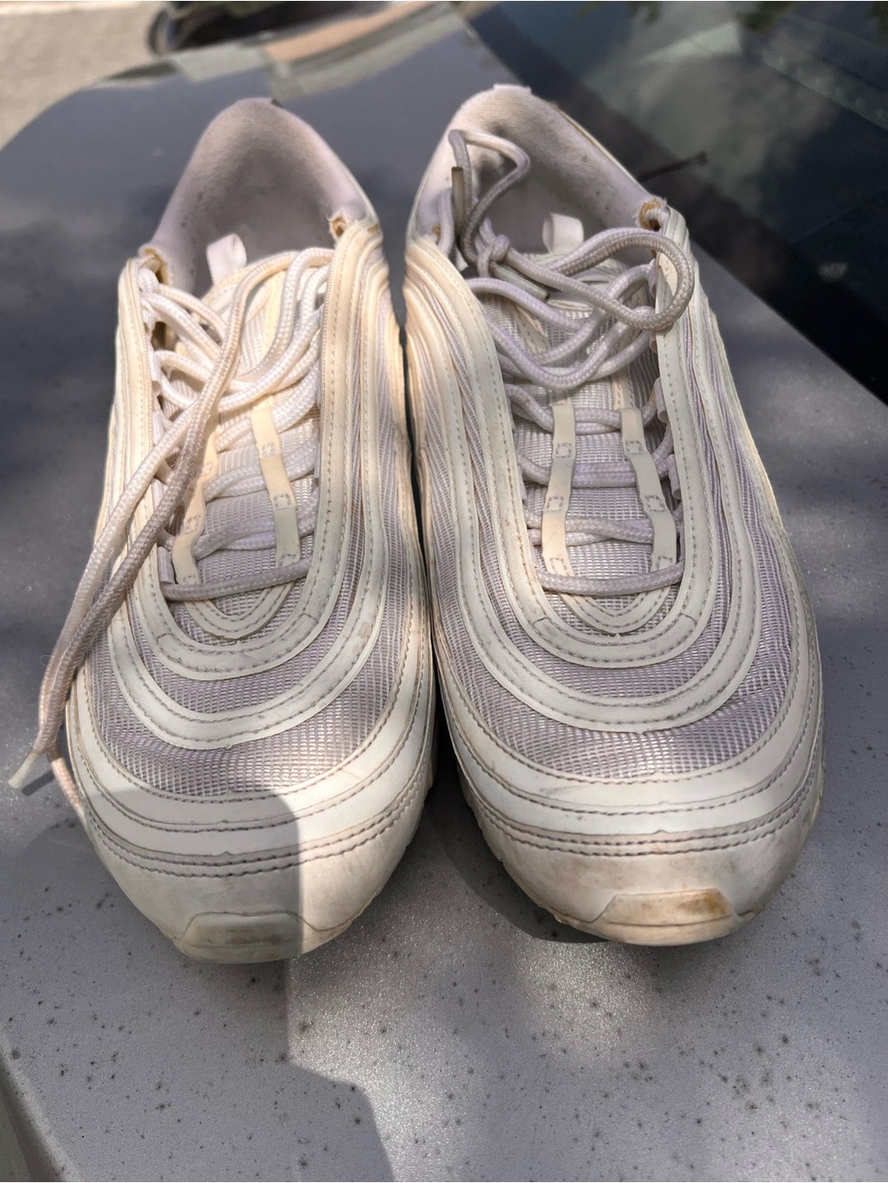 Nike Men's Cream/Off-White Lace-Up Sneakers